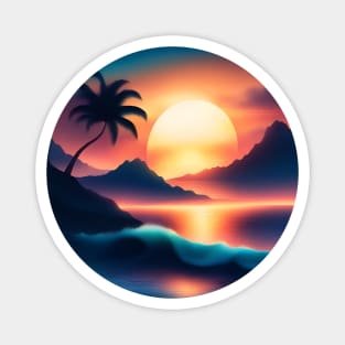 sunset beach Magnet